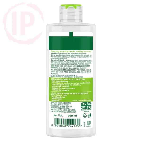 تونر سیمپل اصل مدل Soothing Facial Toner مناسب انواع پوست